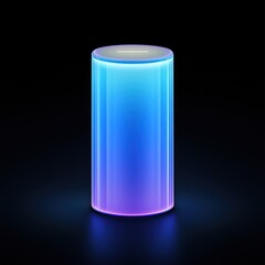 Fototapeta premium Illuminated Cylinder with Gradient Color on a Dark Background