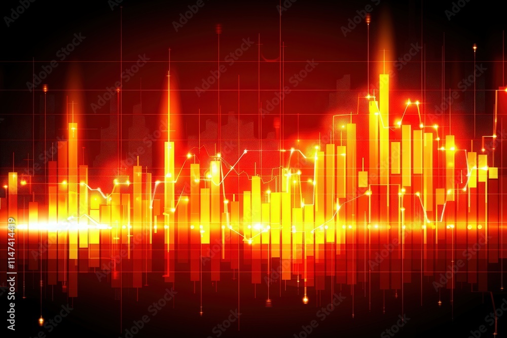 Poster analyzing stock market trends financial sector data visualization digital environment abstract viewp