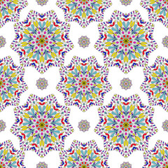 Abstract colorful flower mandala pattern. Element  for seamless wallpaper design, bohemian, fabric, wrapping, book cover, background, curtain and vector illustration.