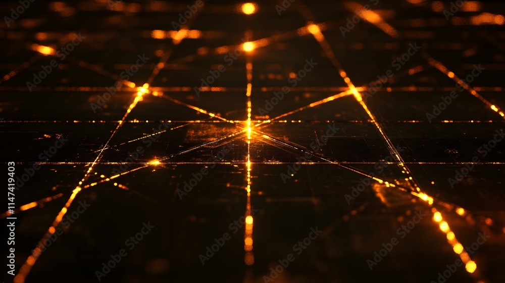 Poster dynamic digital network visualization abstract environment graphic design concept high-tech perspect