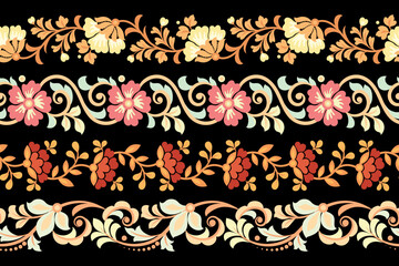 Set seamless pattern background Geometric ethnic oriental ikat seamless pattern traditional Design for background, carpet, wallpaper, clothing, wrapping, Batik, fabric, illustration embroidery.