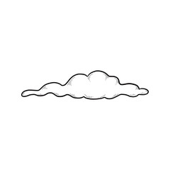 Hand drawn cloud set. Doodle sketch style cloud. Simple outline scribble draw. Vector illustration.