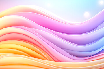 Obraz premium A colorful wave of light pink, yellow, and blue. The colors are vibrant and the wave is flowing