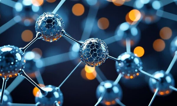 Close-up visualization of molecular structures in a scientific context.