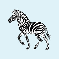 Abstract illustration featuring two monochrome zebra silhouettes vector