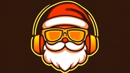 Cool Santa Claus Wearing Headphones And Sunglasses