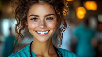 Smiling Nurse Shows Healthcare Empathy and Care