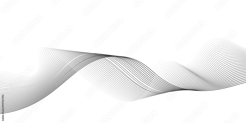 Fototapete modern abstract white wave digital geometric technology,design for banner, wallpaper, background and
