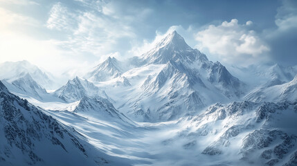 Obraz premium Beautiful winter snow mountain scenery 