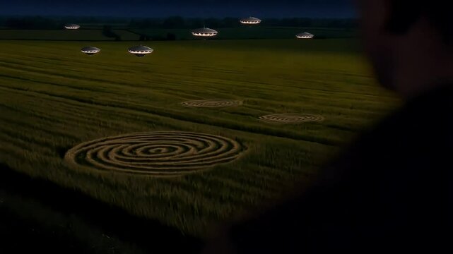 An Ancient Symbol A Mysterious Crop Circle Carved into the Earth Its Purpose Unknown.