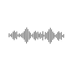 Sound waves and audio soundwave vector icon