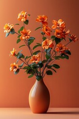 Soft Peach Floral Arrangement on Pastel Backdrop