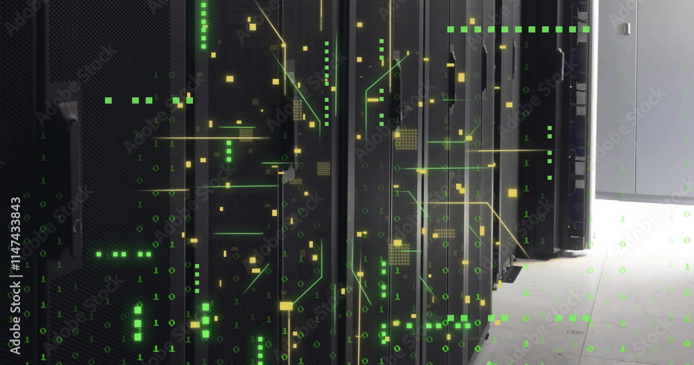 Poster image of data processing over computer servers
