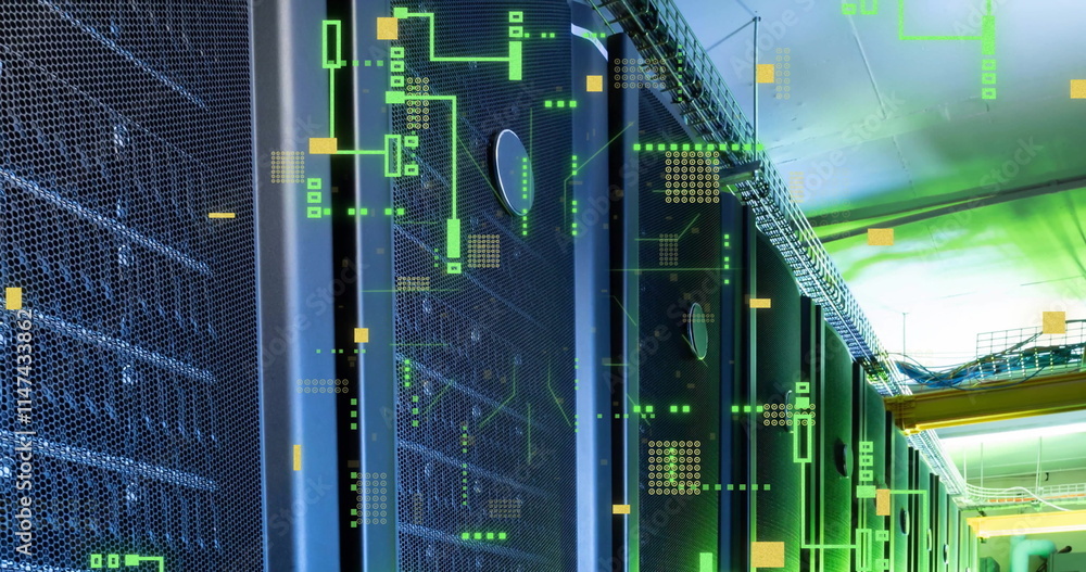Poster image of data processing over computer servers