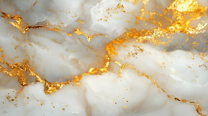 Gold Veins in White Marble: Elegant Texture
