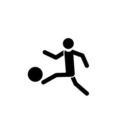 a man with a ball, sports, a healthy lifestyle, a pictogram of a human figure. silhouette of a running man