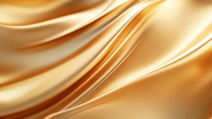 Abstract golden fabric with flowing waves and smooth texture.