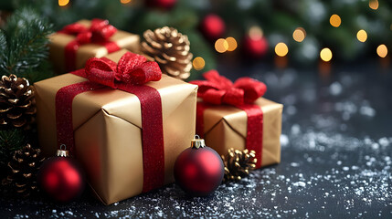Gold & Red Gifts: Festive Holiday Season Decor