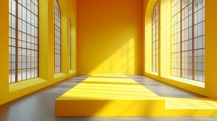 Sunlit Yellow Room: Minimalist Interior Design
