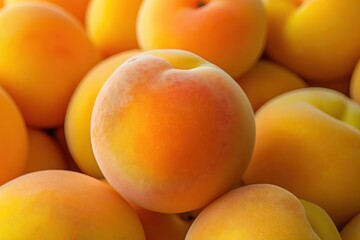 Juicy Ripe Apricots Closeup