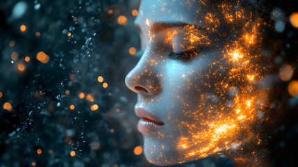 Glowing Skin, Cosmic Dust, Abstract Beauty