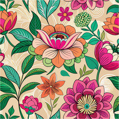 seamless background with flowers