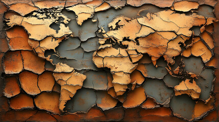 Cracked World Map: A Textured Global View