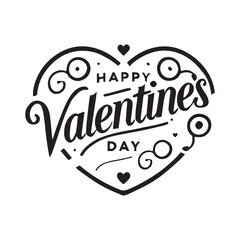 Elegant Valentines Day greeting design with Happy Valentines Day.