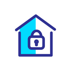 Lock house security logo design, smart key home vector. Smart home secure logo icon design