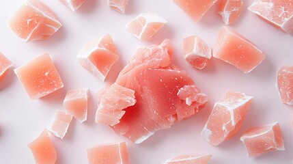 Fototapeta premium A clean and detailed close-up of fresh raw chicken breast, with visible natural patterns and a vibrant appearance.