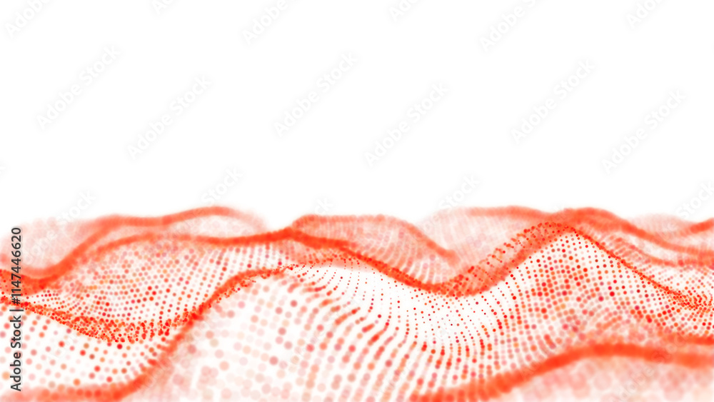 Poster orange glowing circles particles wave at the bottom isolated on a transparent background, bokeh effe