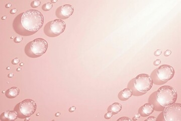 ピンクの背景に美しく輝く水滴のマクロビジュアル - Macro View of Sparkling Water Drops on Pink Background