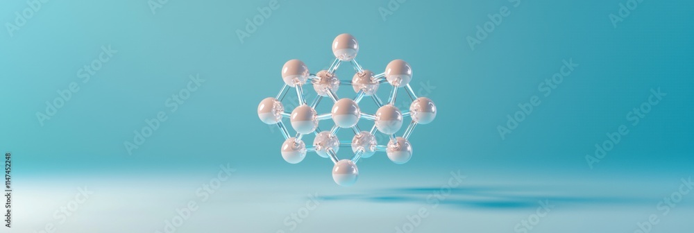 Poster abstract molecular structure on blue background for science themes