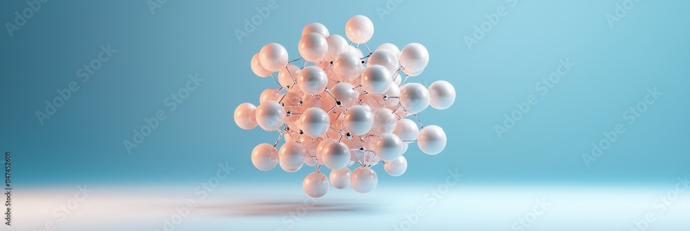 Aufkleber 3d visualization of molecular structure with colorful background
