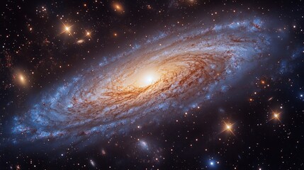 Obraz premium Spiral galaxy, stars, cosmic dust, dark space.