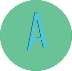 green letter a