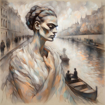 A collection of artistic portraits of men and women. Each portrait shows a person with expressive details and neutral backgrounds, highlighting the subjects' features and emotions.