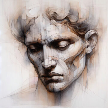 A collection of artistic portraits of men and women. Each portrait shows a person with expressive details and neutral backgrounds, highlighting the subjects' features and emotions.