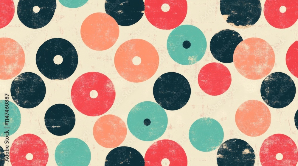 Poster abstract colorful circles pattern background texture.