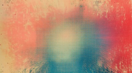 Abstract grid pattern background with pastel colors and grunge texture.