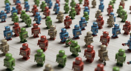 AI Robot vs Alien, AI, Robots and androids. AI Taking over the world, the concept of confrontation between humanity and artificial intelligence, alien invasion