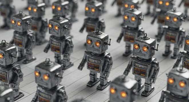 AI Robot vs Alien, AI, Robots and androids. AI Taking over the world, the concept of confrontation between humanity and artificial intelligence, alien invasion