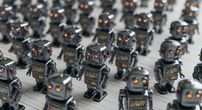 AI Robot vs Alien, AI, Robots and androids. AI Taking over the world, the concept of confrontation between humanity and artificial intelligence, alien invasion