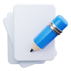 writing 3d render icons
