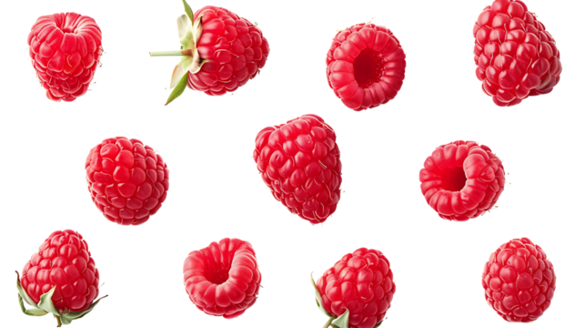 Raspberry isolated on png background