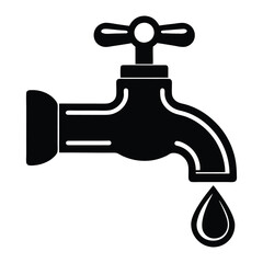 water tap with drop of water