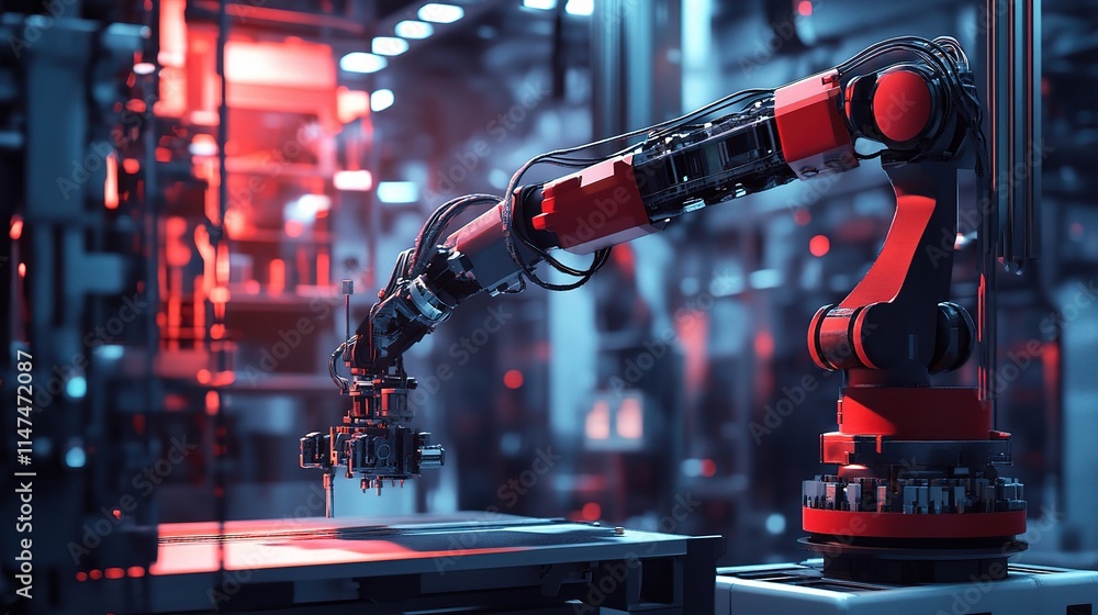 Aufkleber intelligent automation with advanced robotic arms in modern factory