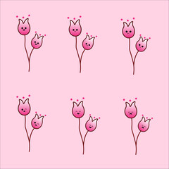 floral expression flat image design