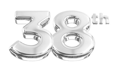 38 Year Anniversary  Silver  Number