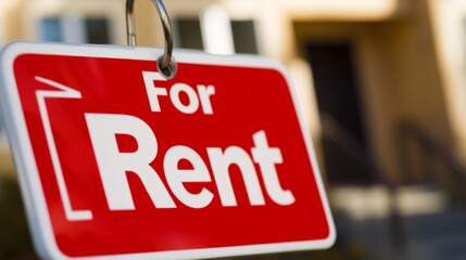 For rent sign displayed on a residential building, symbolizing opportunities for new beginnings and the dynamic nature of urban living.